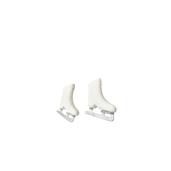 Vintage Barbie Doll Ice Skates White Marked Hong Kong - Picture 1 of 9